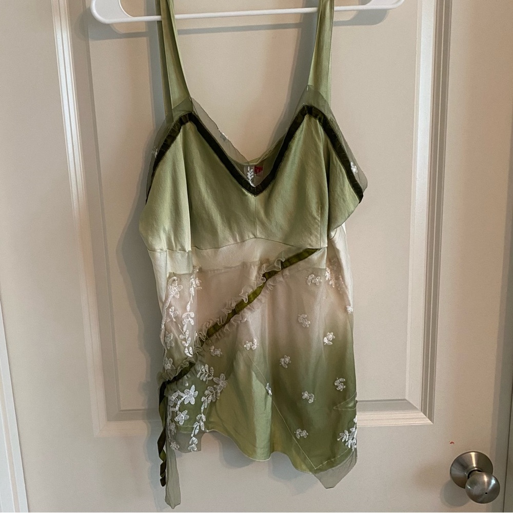 Vintage Y2K 100% Silk Lace Top